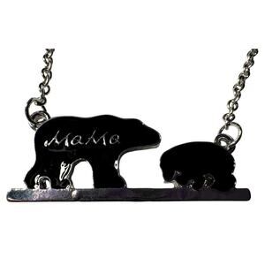 Mama Bear with 1 Cub Necklace